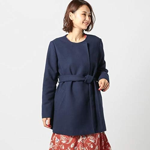 Amazon ミューズ リファインド クローズ Mew S Refined Clothes ライトダブルノーカラーコート ネイビー M コート ジャケット 通販