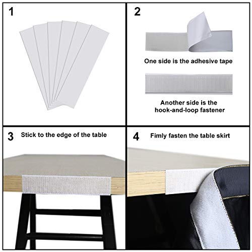 Tulle Tutu Table Skirt, Home Decoration Skirts, Table Fluffy Cloth Skirting, Rectangle or Round for Baby Shower Wedding Birthday Black 6ft