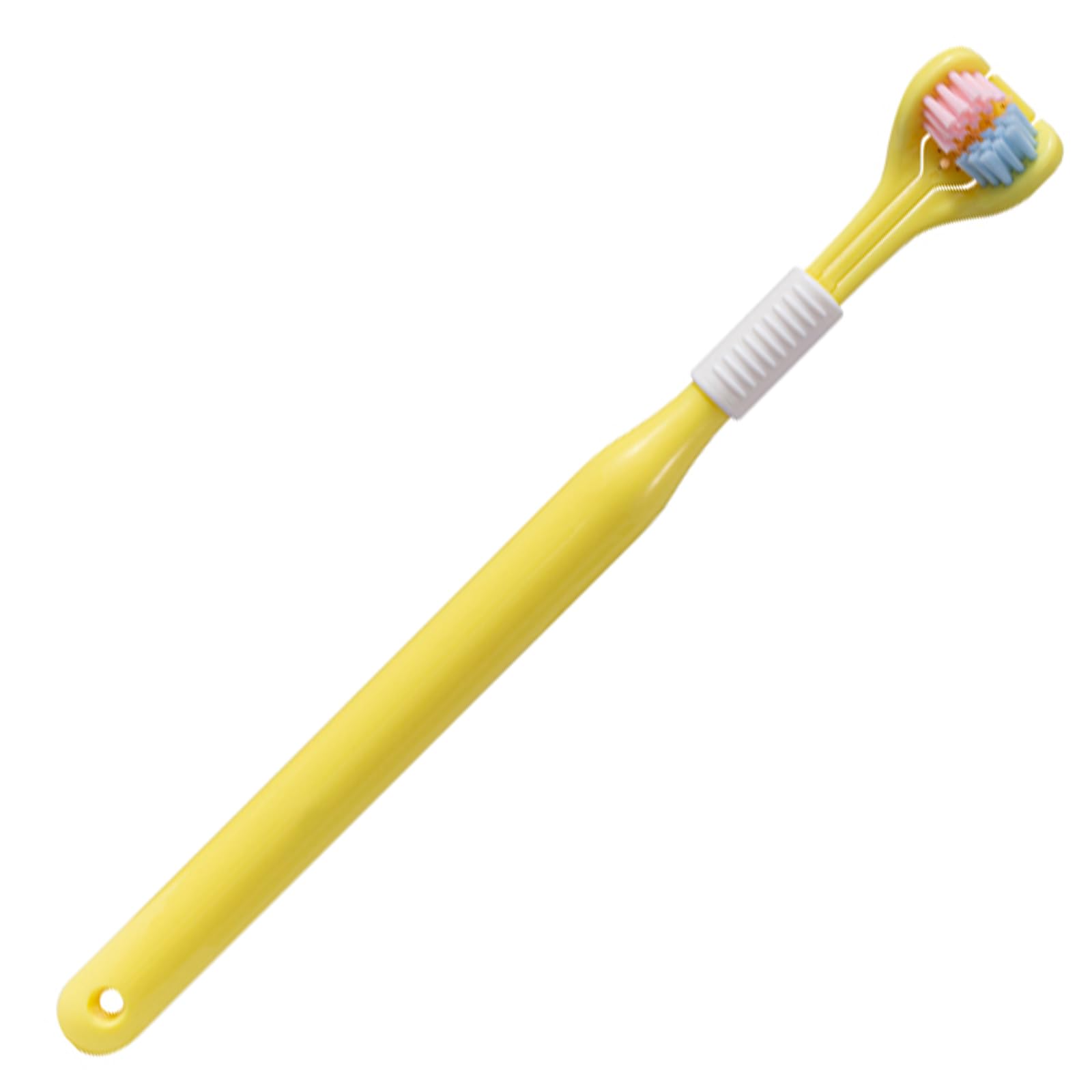 Triple Angle Toothbrush - Practical 3 Sided Autism Toothbrush with Creative Three Bristle Heads for Adult & Kid Teeth & Gum Care (Yellow)