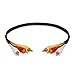 Cmple - 3 RCA Cable 1.5 Feet Composite Three RCA Male to Male Audio Video Cables A/V Gold Plated Triple Plug to Plug Cord for VHS/DVD Players, TVs