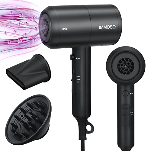 Hair Dryer with Diffuser,1800W Quiet Ionic Blow Dryer, Professional