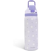 Daisy Insulated Stainless Steel Water Bottle with Straw for Sports and Travel, 32oz Gifts for Women Girls Friends Teens Birthday Christmas (Purple)