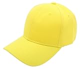 QML Plain Baseball Blank Hat Solid Color Velcro Adjustable ( 30 Colors ) (YELLOW)