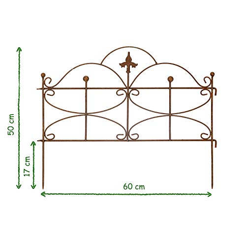 Gerry Beetzaun Gartenzaun Zaun Zaunelement Rankhilfe Metall Eisen Rost Schmetterling 46cm hoch x 60cm lang – Bild 8