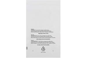 AWE PACKAGE AwePackage Resealable Clear Poly Bags with 3 Language Suffocation Warning for Clothes Hats FBA (100, 12X15)