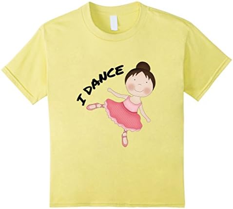 Kids Arabesque (Brown Hair) Ballerina Girl T-shirt 6 Lemon