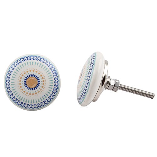 Indian shelf handmade ceramic and metal wheel knob set,…