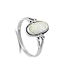 Oval White Simulated Opal Long Wide Ring New .925 Sterling Silver Band Size 9