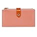 PEIUJIN Women's Genuine Wallet RFID Blocking Card Case Purse with Zipper Pocket (Pink)