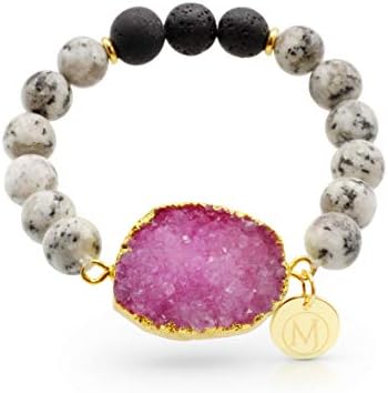 Molten Jewel Essential Oil Bracelet, Anxiety Bracelet, Aromatherapy Bracelet, Lava Stone Bracelet, Essential Oil Diffuser Bracelet for Anxiety & Bracelet for Men & Women and Mens Bracelet