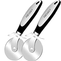 Pizza Cutter Slicer Wheel,2 Pack Stainless Steel Pizza Cutter Set-Very Sharp,Easy to Cut Through and Clean(Black) By Focusky