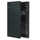 Sony Xperia XA1 Case, MoKo Slim Fit TPU Bumper Case Carbon Fiber Design Lightweight Shockproof Back Cover for Sony Xperia XA1 5 Inch (2017), Indigo