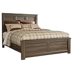 Ashley Furniture Signature Design – Juararo Vintage Casual Panel Bedset – Queen Size Bed – Dark Brown