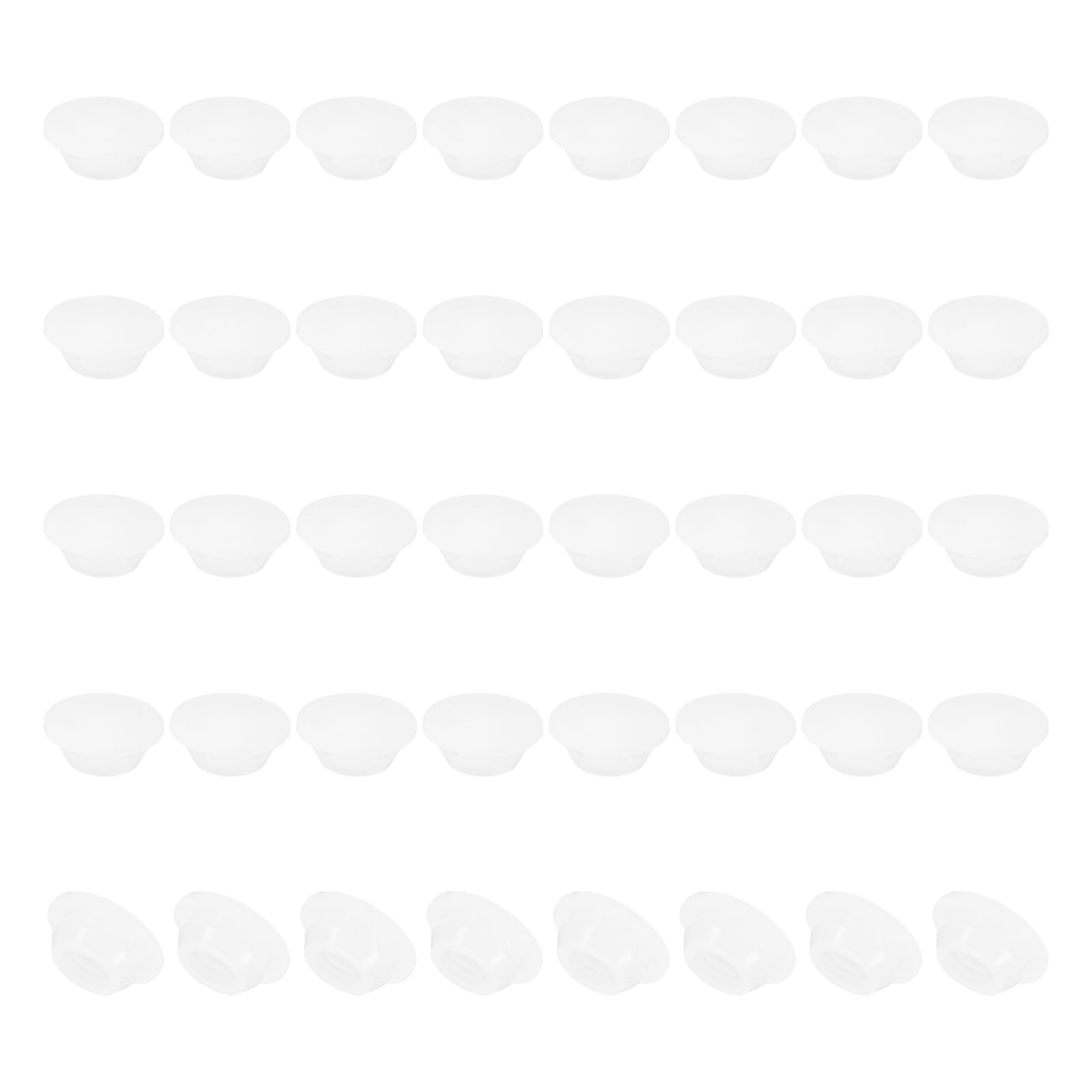PATIKIL 10mm Diameter Silicone Hole Plug, 40 Pcs Round Snap in Type Locking Furniture Button Protective Cover Cap Head Fit for 10-10.5mm Hole for Seal Bulkhead Cylinder Hole, Translucent