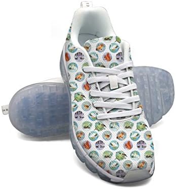 FAAERD Woodland Winter Bird Fox Squirrel Swan Deer Ducks Men's Fashion Lightweight Mesh Air Cushion Sneakers Tennis Shoes