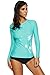 CharmLeaks Womens UV Protection Swim Shirts Modest Bathing Suit Tops Rashguard Aqua 2XL