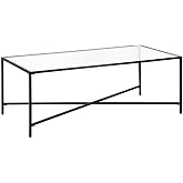 Henley 48'' Wide Rectangular Coffee Table with Glass Top in Blackened Bronze