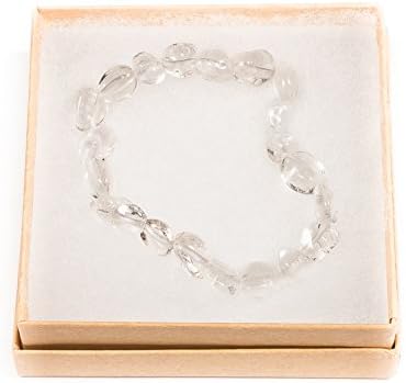 Gypsy World Imports Premium Quality Tumbled Genuine Crystal Healing Gemstone Stretch Bracelet ~ Buy Any 2 Get 1 FREE ~ (Clear Quartz Chip)