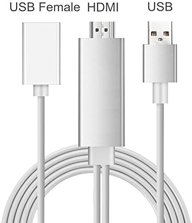 Lightning to HDMI Adapter Cable,Lightning Digital AV to HDMI 1080P Cable Converter for iPhone iPad Samsung to Mirroring on HDTV Projector,Plug and Play,Support iOS 8-11 and Android System (Silver)
