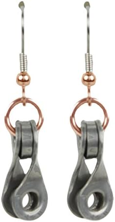 Velo Bling Designs Twisted Link and Roller Earrings, Copper