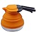 1.2L Orange Portable Silicone Collapsible Tea Kettle Outdoor Camping Travel Kettle Foldable Pot