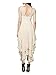 CA Fashion Women's Sleeveless Floral Lace Tiered Long Irregular Party Dress,Beige,Small