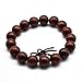Zen Dear Unisex Natural African Blood Red Sandalwood Prayer Beads Tibetan Buddhism Mala Bracelet Necklace (12mm x 17 Beads)