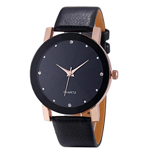 Perman Luxury Men's Unique Quartz Sport Military Stainless Steel PU Leather Band Wrist Watch Rose Gold