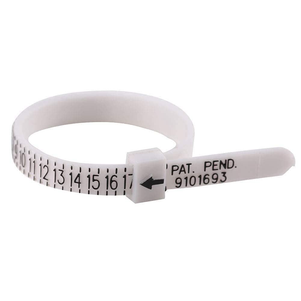 Ring Sizer Measure Finger Gauge Scale Measure Tool Finger Stick Wedding Ring Tester Ruler, Ring Finger Sizer Gauge, Ribbon Lead (1-17 US Sizes)