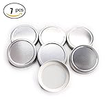 LKXC Mason Jar One-Piece Silver Metal Lids Storage Solid Caps (7Pack,wide mouth)