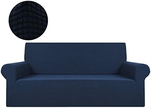 ZhongYeYuanDianZiKeJi Stretch Corner Sofa Slipcovers loose chair Sofa Covers 1-Piece Polyester Spandex Fabric Stretch Slipcovers (blue-3seat)
