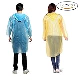 Rain Ponchos, SamheDisposable Universal Size With Hood Five Different colors (10packs, 20packs)