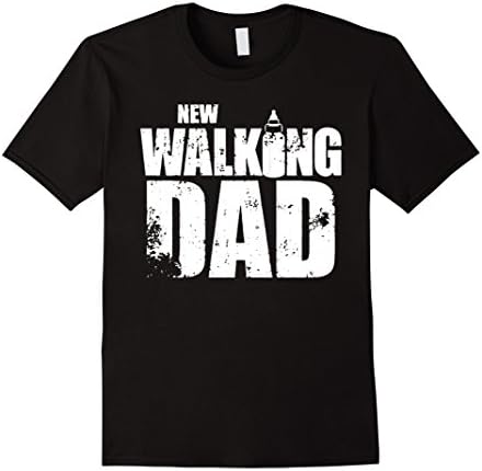 Mens New Walking Dad T-shirt Gift Father's Day for New Daddy XL Black
