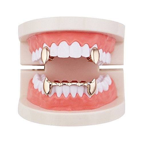 Lureen rose gold vampire dracula teeth 2pc single fangs…