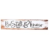 P. Graham Dunn Be Still & Know White Wash 2.5 x 11.75 Inch Solid Pine Wood Farmhouse Stick Sign
