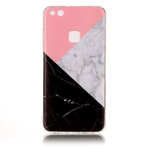 Huawei P10 Lite Case, Glossy Marble Pattern Slim Hard Soft Silicone Back Case Cover Fit for Huawei P10 Lite (Three colour)