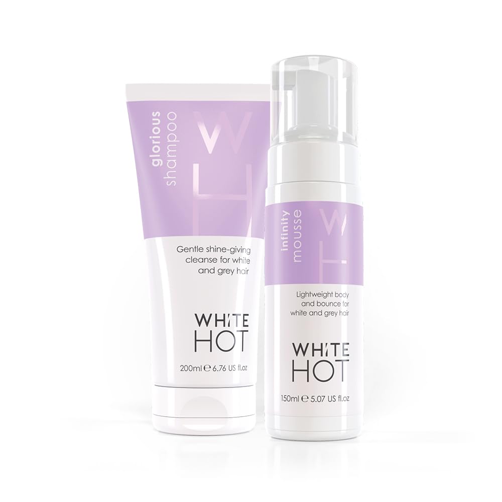 White Hot Glorious Bounce Duo: Glorious Shampoo 200ml & Infinity Mousse 150 ml, A light reflecting, nourishing cleanse and body-building style