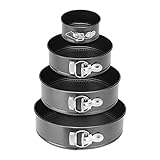 Tebery Non-stick Round Springform Cake Pan Set Leakproof Cheesecake Pan with Removable Bottom Set Includes 4 Piece 4