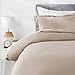 Amazon Basics Light-Weight Microfiber 2 Piece Duvet Cover Set with Snap Buttons - Twin/Twin XL, Taupe, Solid
