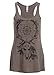 Womens Grey Bohemian Bull Skull Dreamcatcher Loose Fit Tank Top – Size Small