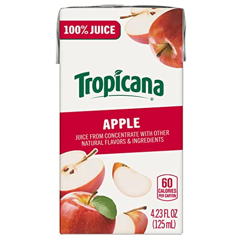 TROPICANA 100% JUICE BOX, APPLE JUICE, 4.23OZ (PACK OF 44) – REAL FRUIT JUICES, VITAMIN C RICH, NO ADDED SUGARS, NO ARTIFICIAL FLAVORS