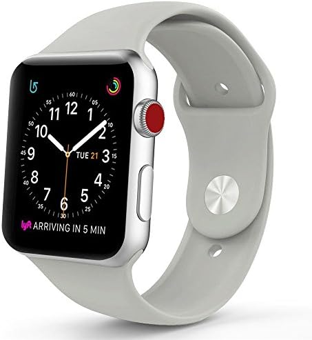 For Apple Watch Band, Soft Silicone Replacement Smart Watch Bands for Apple Watch 38mm Series 3 Series 2 Series 1 Sport &amp; Edition (Gray)