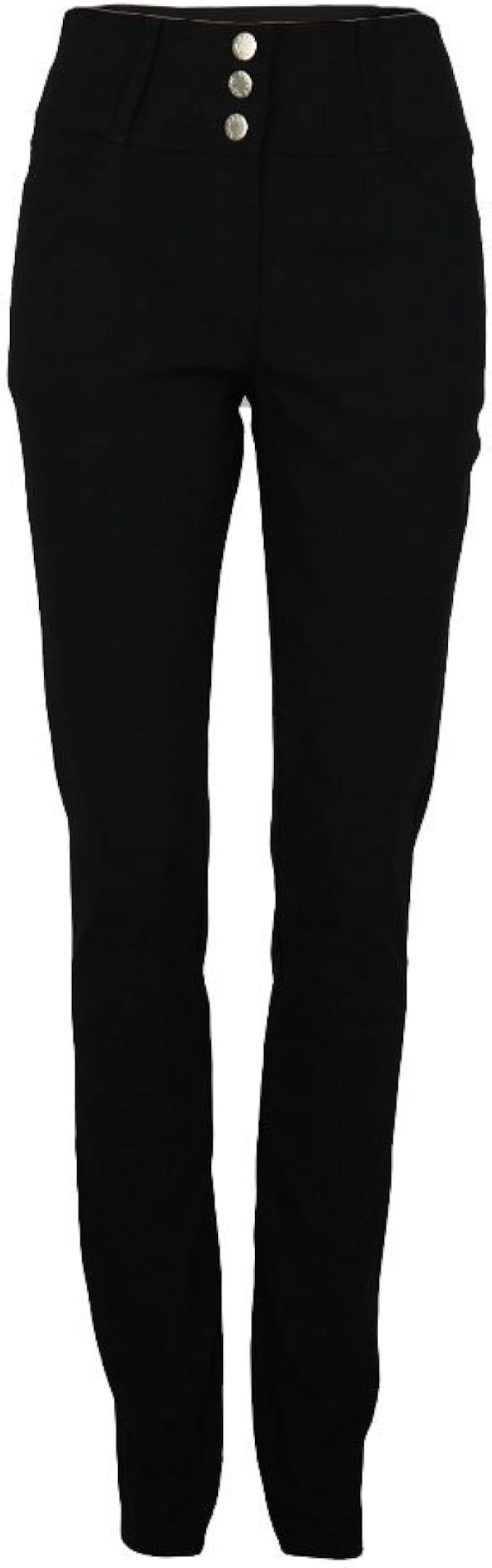 high waisted black stretch trousers