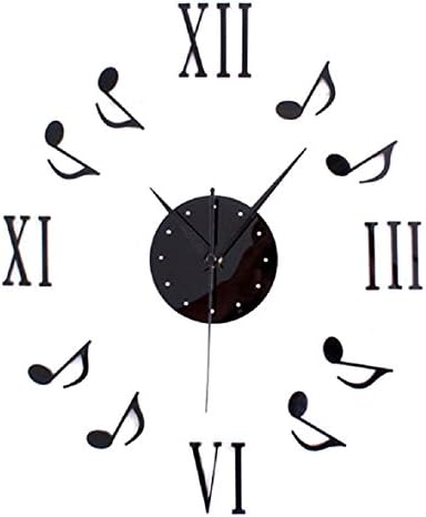 Tonsee(TM) 1PC Fashion Music Notation Combination Decoration Stickers Wall DIY 3D Clock(Black)