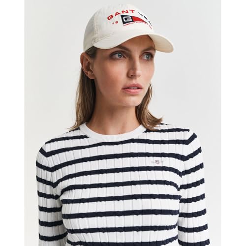 GANT Stretch Cotton Cable Stripe C-Neck Pullover Sweater Women (Pack of 1)