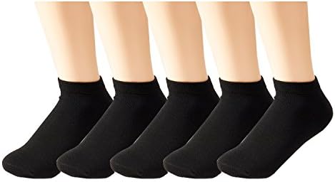 Unisex Black socks 5pcs Anti-slip floor Plaid floor Simple style