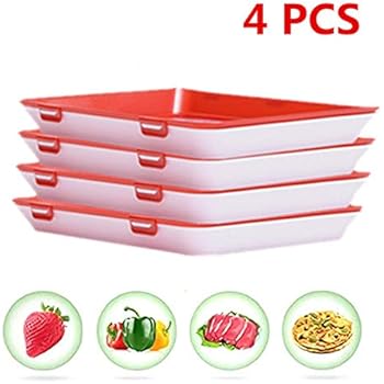 Healthy Creative Food Preservation Tray Magic Kitchen Tools Vegetables Meat Vacuum Storage Container Buckle Seal