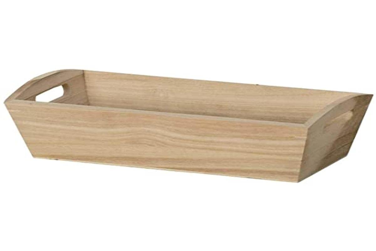 Artemio VIBAR Rectangular Wooden Basket, Beige, 28 x 9 x 14 cm