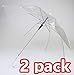 Kurop 2 pack Clear Transparent Rain Umbrella Parasol (White 2 pack)