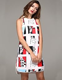 Camii Mia Espacio de la mujer de algodón sin mangas de impresión Tanque Vestido de cambio